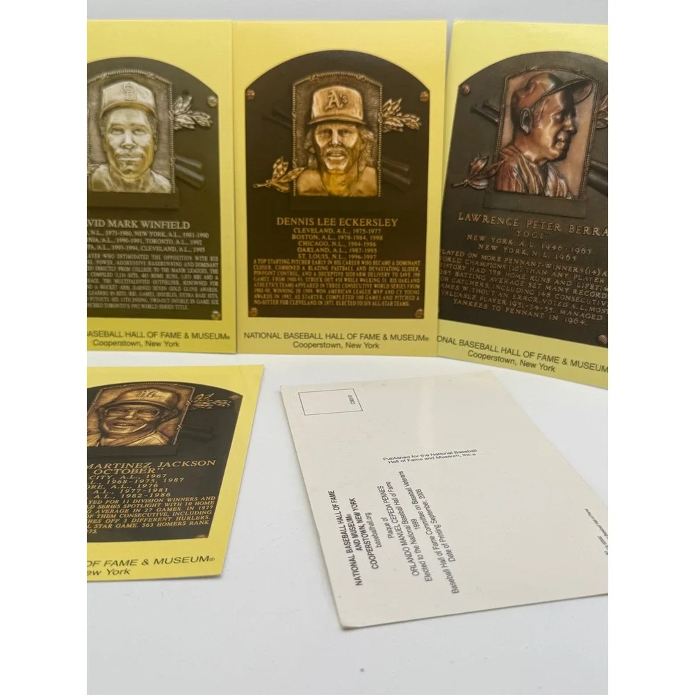 National Baseball Hall of Fame Plaque Postcards Set of 5 Winfield Berra Jackson